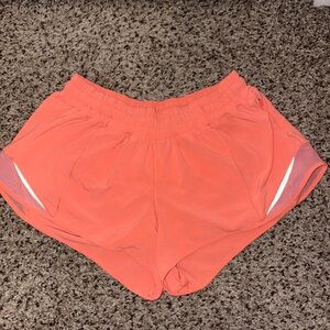 Lululemon Orange Hotty Hot Shorts